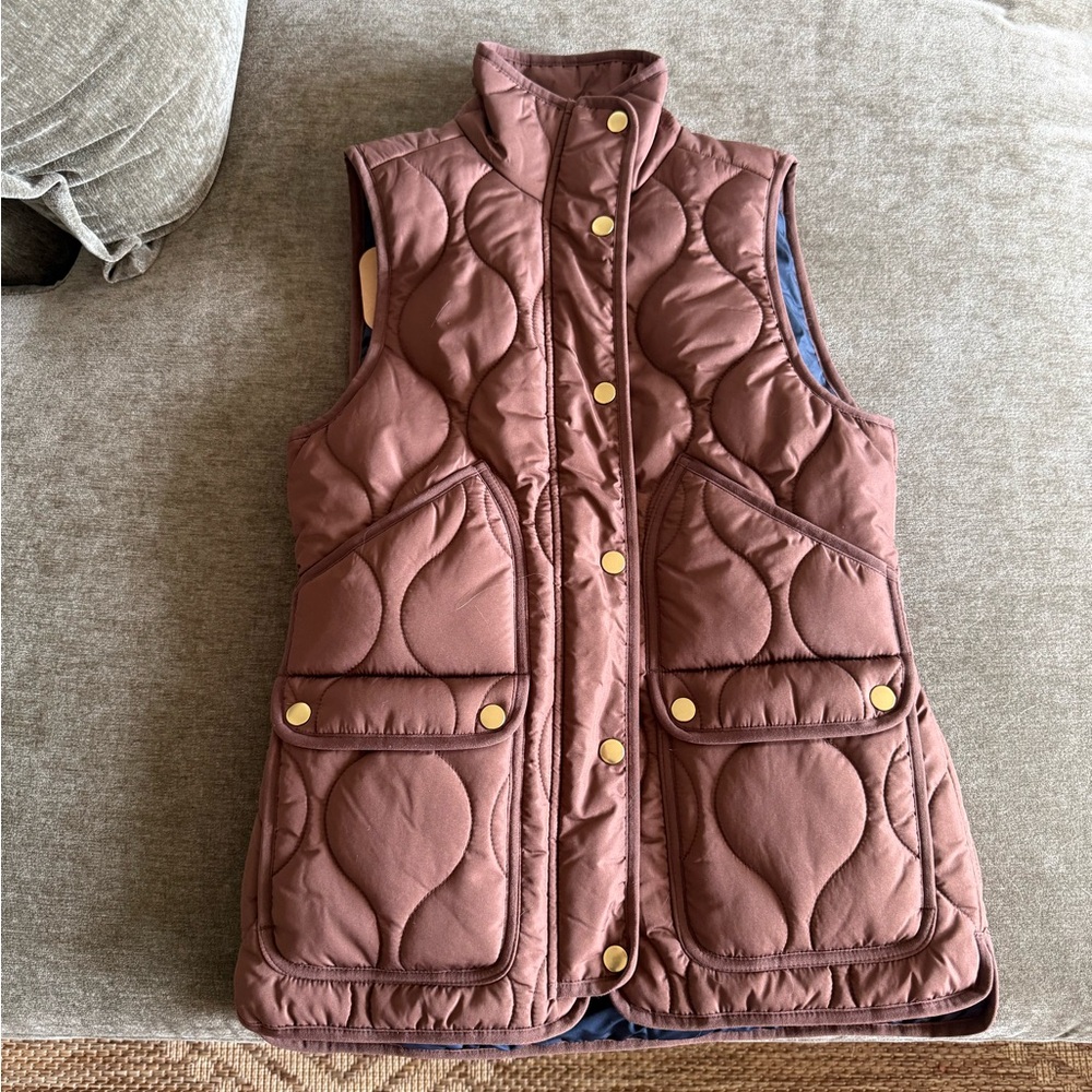 J. Crew Quilted Vest in Rich Brown